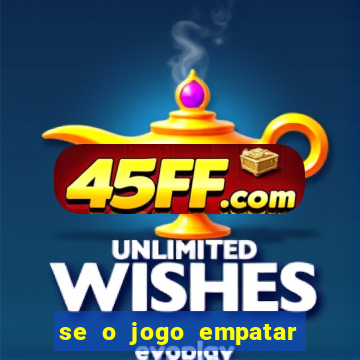 se o jogo empatar hoje quem ganha